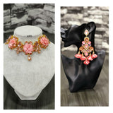 FLORAL NILOFER CHOKER WITH EARRINGS FOR WOMEN