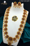 MATTE GOLD  FINISH FLOWER NECKLACE SET FOR WOMEN