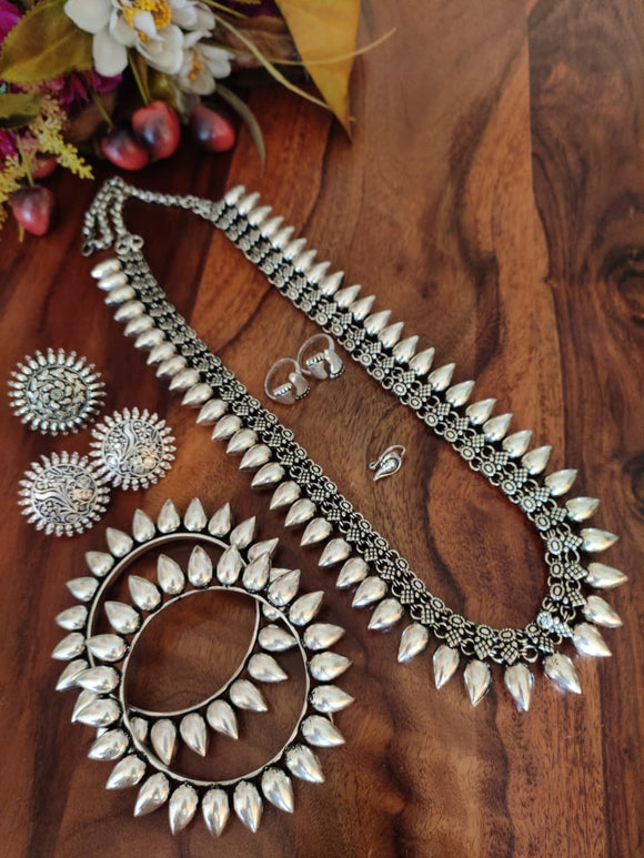 Send Oxidised Silver Toned Jewellery Set Online - GAL21-99986 | Giftalove