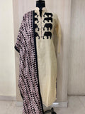 ELEPHANT DESIGN CHANDERI KURTI WITH PRINTED DUPATTA