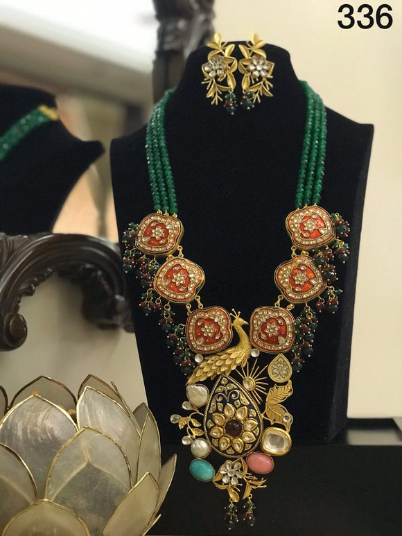 TRENDY PEACOCK IN GARDEN STATEMENT NECKLACE  SET  FOR WOMEN RGN336