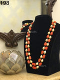 TRENDY CORAL WITH PEARL DROPLETS  STATEMENT NECKLACE FOR WOMEN RGN198