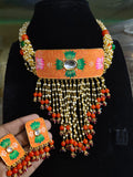 TRADITIONAL MEENAKARI CHOKER/NECKLACE SET FOR WOMEN