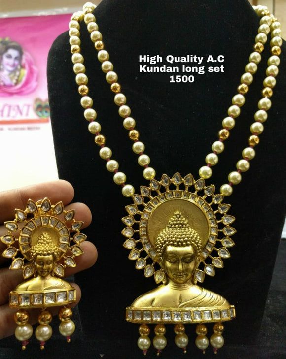 GOLDEN BUDDHA NECKLACE SET FOR WOMEN DFAC1500
