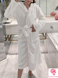 White   Color  Divine Versatile Women's Hooded Sleep Robes-SNEW1