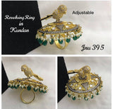 REVOLVING PARROT KUNDAN RING FOR WOMEN-ANCJ2090