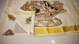 TISSUE WORK KERALA SAREE FOR WOMEN -CF1050