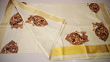 TISSUE WORK KERALA SAREE FOR WOMEN -CF1050