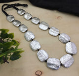 KOMAL   OXIDISED SILVER LONG  NECKLACE  FOR WOMEN -RG330