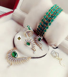 TRENDY MANGAL SUTRA SET WITH MATCHING BANGLES AND RING FOR WOMEN-DFMS01