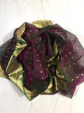 GRAPEWINE COLOR PURE KHATAN SILK SAREE FOR WOMEN -SA18500