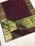 GRAPEWINE COLOR PURE KHATAN SILK SAREE FOR WOMEN -SA18500