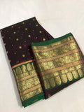 GRAPEWINE COLOR PURE KHATAN SILK SAREE FOR WOMEN -SA18500
