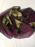 GRAPEWINE COLOR PURE KHATAN SILK SAREE FOR WOMEN -SA18500
