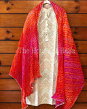 OFF WHITE CHANDERI KURTA WITH BANDANI DUPATTA FOR WOMEN-21E2600