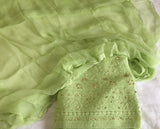 PISTA GREEN DESIGNER MUKAISH EXCLUSIVE WEDDING COLLECTION PURE GEORGETTE KURTI DUPATTA SET FOR WOMEN-SAISW4950G