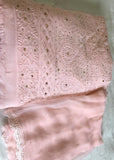 PLUSH PINK DESIGNER MUKAISH EXCLUSIVE WEDDING COLLECTION PURE GEORGETTE KURTI DUPATTA SET FOR WOMEN-SAISW4950P