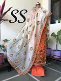 RAW SILK EMBROIDERED SUIT WITH SELF PRINT RAW SILK DUPATTA FOR WOMEN-JFH02MSP