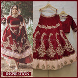 PRESENTING NEW DESIGNER VELVET LAHENGA CHOLI  UNSTITCHED -SR1031