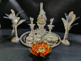 FULL SET IMPRESSIVE GERMAN SILVER POOJA SET -CGSG2001