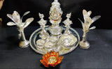 FULL SET IMPRESSIVE GERMAN SILVER POOJA SET -CGSG2001