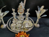 FULL SET IMPRESSIVE GERMAN SILVER POOJA SET -CGSG2001