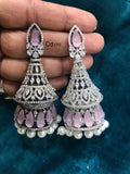 TRENDY STONE EARRINGS IN SILVER FINISH FOR WOMEN -MOE5CDJ350