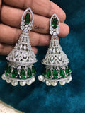 TRENDY STONE EARRINGS IN SILVER FINISH FOR WOMEN -MOE5CDJ350