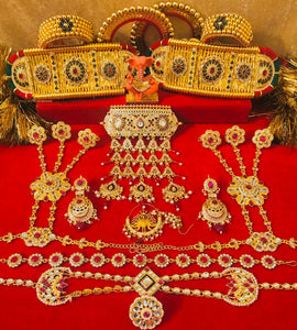 HEAVY SHAHI RAJWADI BRIDAL JEWELLERY COMBO FOR WOMEN-UPC2900 – www