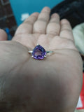 SILVER AMETHYST STONE HEART RING FOR WOMEN -IR900
