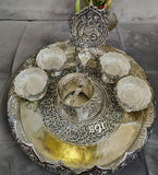 GANEHSA JAYAM, ANTIQUE FINISH GERMAN SILVER URLI SET WITH GANESHA DIYA-SNUSGD001