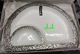 MULTI USE  WHITE CERAMIC PARTY PLATTER WITH DIP -SKDPP001