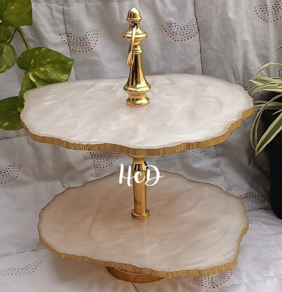 Excellent finish Two  Tier Resin Cake Stand - SKDCS001