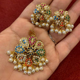 PEARL JADAU PENDANT AND EARRING SET FOR WOMEN -HYDPS001