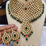 HIMALI, HEAVY BRIDAL KUNDAN NECKLACE SET WITH MAANGTIKKA FOR WOMEN -MAWBS001