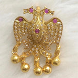 Traditional Gandaberunda Pendant featuring the state emblem of Karnataka in Real Silver with Gold Plating -BETRSG001