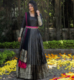 NEW TAMANNA QUEEN COLLECTION BLACK BANARES GOWN WITH DUPATTA -FOFGM001