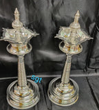 Pair of 2 , German Silver washable Trishanku design Deepam-SGTTD001