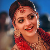 TRADITIONAL SOUTH INDIAN STYLE KEMP BRIDAL MAANG TIKKA OR HEAD ORNAMENT-LGMT001