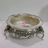 GAJINI,ANTIQUE FINISH GERMAN SILVER BOWL/URLI-SGWGSU001
