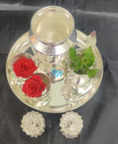 FULL SET GERMAN SILVER POOJA THALI WITH POOJA ARTICLES-SGTPT001