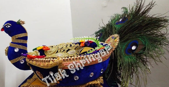 Beautiful  Peacock Singhasan with Heavy Bead work-RRPS001