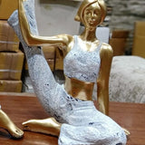 SET OF 3 ,GOLDEN YOGA LADY'S TABLE DECOR -MAWTD001Y