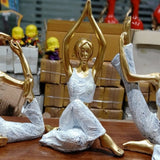 SET OF 3 ,GOLDEN YOGA LADY'S TABLE DECOR -MAWTD001Y