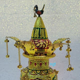 Antique German Silver washable limited edition exclusive gold and Meenakari work done kalsha, leaf and coconut-SGTK001