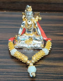 PURE SILVER AND GOLD COATED SHIV IDOL WITH GOLDEN MALA-SGQSI001