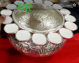 ANTIQUE FINISH GERMAN SILVER URLI WITH DETACHABLE DIYA LIGHTING RING-SNASUDL001