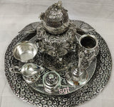 Antique Finish German Silver  festival Pooja thali -SGWPTAF001