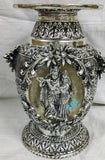 The RADHAMADHAVAM  Vase, a splendidly modeled sculpture in German Silver-SNRMV001