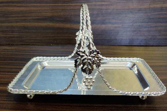 Impressive imported German Silver washable tray with handle-SGWST001